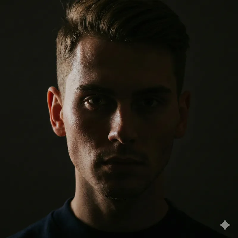 Retrato dramático en sombras